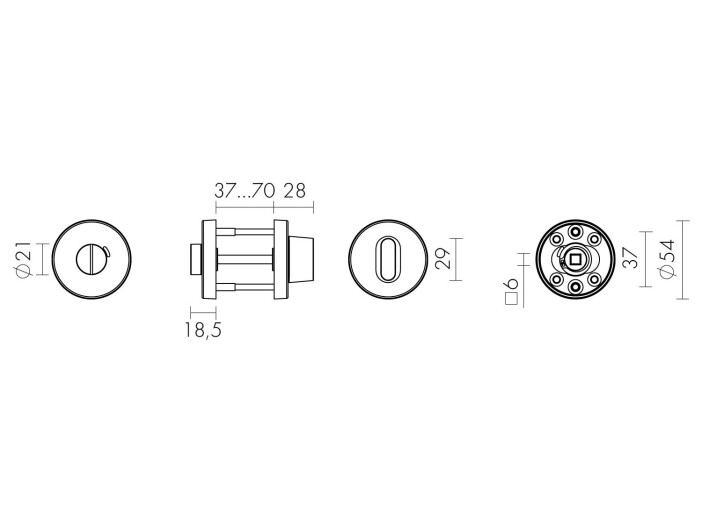 Ручка поворотная BK6.R.DSS201-02 (DSS-02-BK6) INOX 201