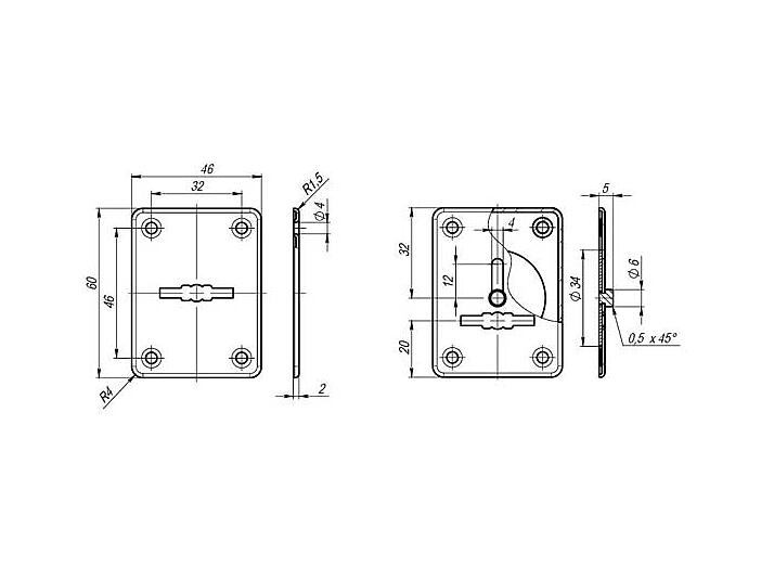 Накладка на сувальдный замок ESC.S-lift+S/K.set (ESC081/082) мат.никель (2шт.)