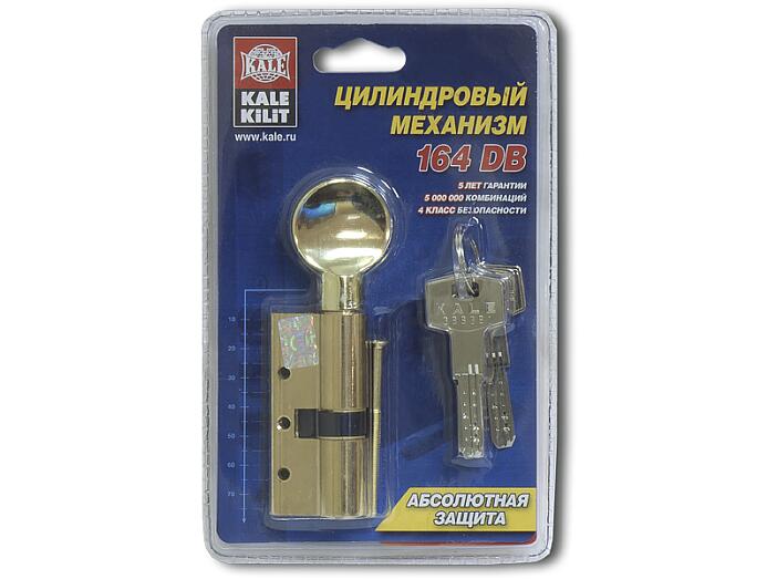 Цилиндровый механизм с вертушкой «164 DBM-E/90» (40+10+40) mm Никель 5 кл. Блистер