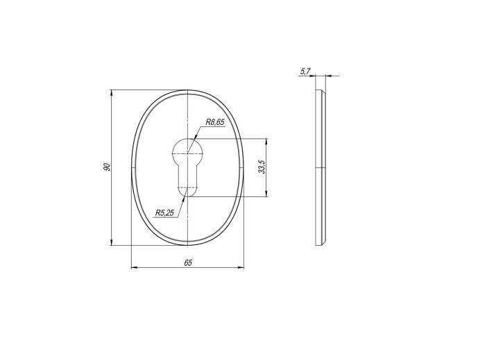 Накладка на цилиндр ESC.C.ECO/OV.473 (ESC 473 eco) BL черный