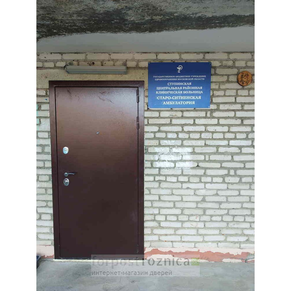 Входная внутренняя недорогая дверь антик медь / дуб коньяк